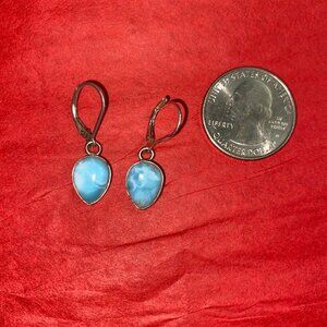 Sterling Silver Dainty Drop Earrings --Simulated Stone